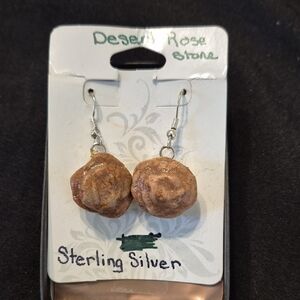 Brown and Silver Sterling Silver Dangle Earrings